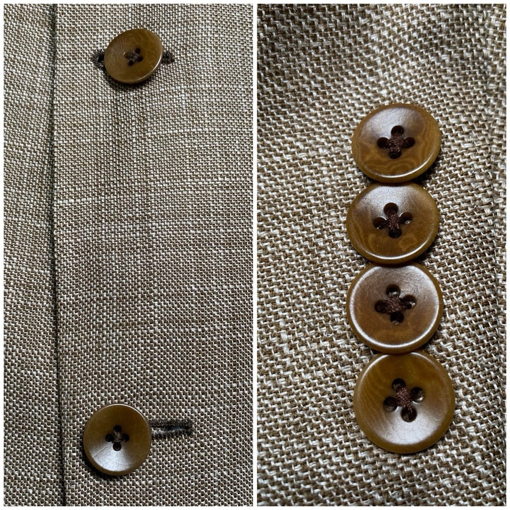 Hugo Boss TheKeys12 Blazer Sport Coat 44L 2B2V Reda Linen Wool Brown - Picture 8 of 10